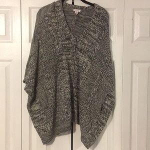 Grey Zippered Poncho